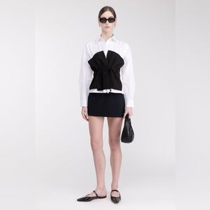 BUSTIER LAYERED POPLIN SHIRT